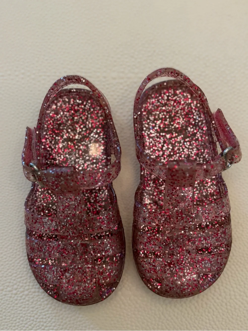 Toddler Pink Glitter Jelly Sandals - size 6